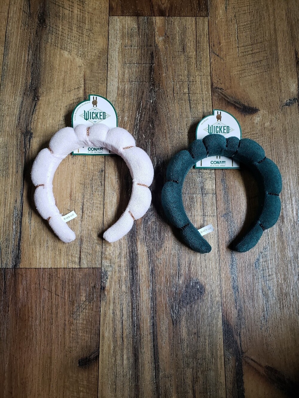 Set Of 2 Wicked Padded Headbands - Pink and Dark Green